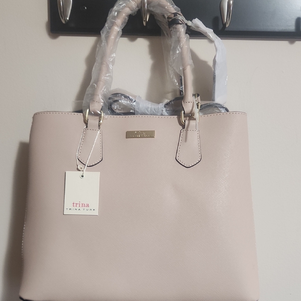 NEW Trina Turk Elegant Tan Tote Bag